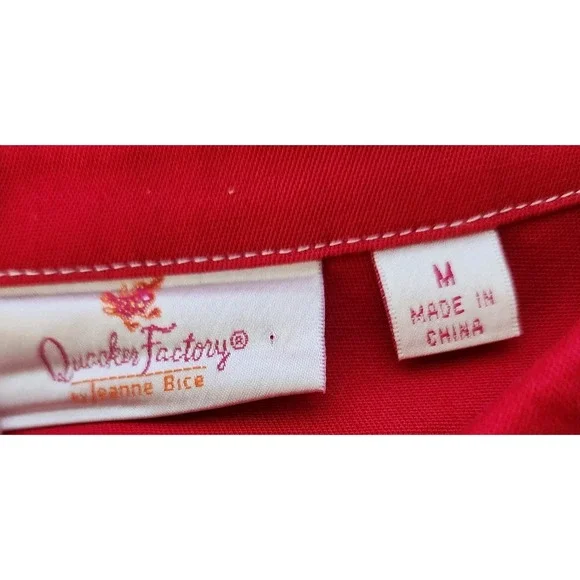 Quacker Factory Shirt Jacket Womens Medium Red Rhinestone Embellished Western - Picture 3 of 7